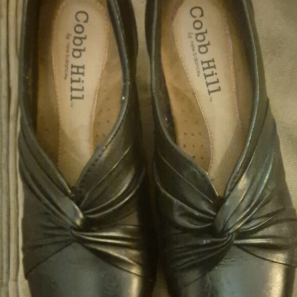 Cobb Hill New Balance Stacy black chunky heel sz9N leather upper twist detail - Picture 3 of 6